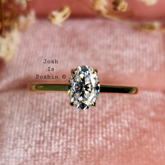 14K yellow gold 1CTW Moissanite solitaire engagement ring